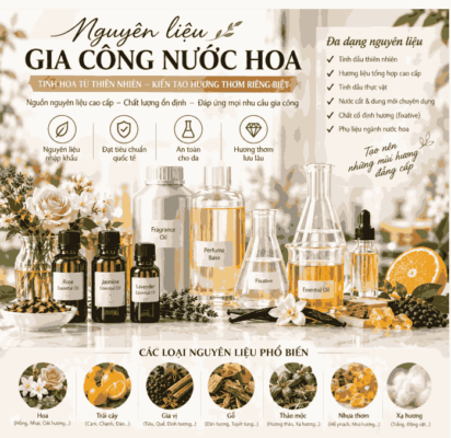 Nguyên liệu gia công nước hoa rất đa dạng